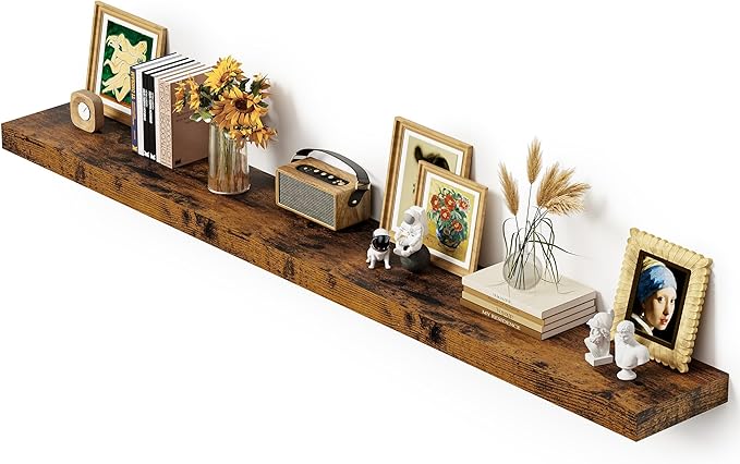 Vivelove 12 Inch Deep Floating Shelves 72 inch Long, 72 x 12 Wide Wall Shelves