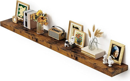 Vivelove 12 Inch Deep Floating Shelves 72 inch Long, 72 x 12 Wide Wall Shelves