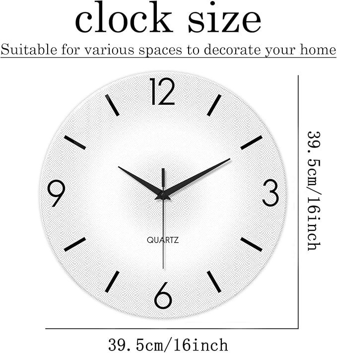 XFM Modern Simple Wall Clock 16 Inch Silent Wall Clocks Battery Operated Big