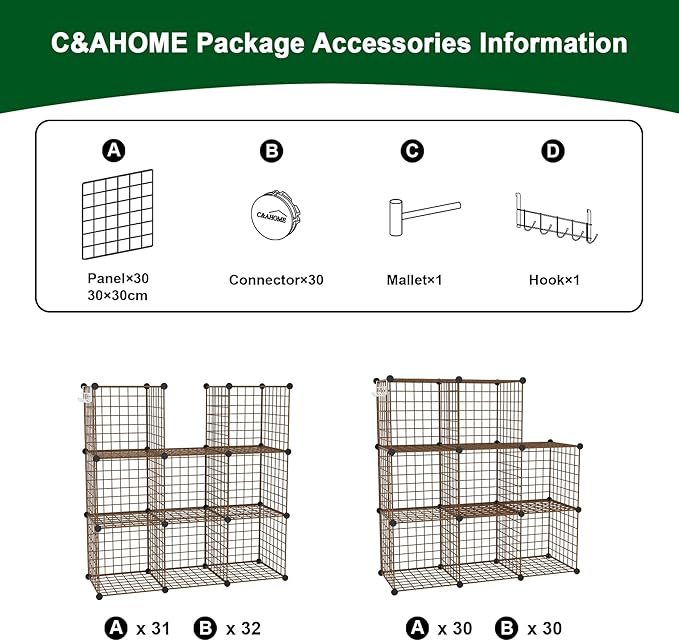 C&AHOME Wire Cube Storage, 8