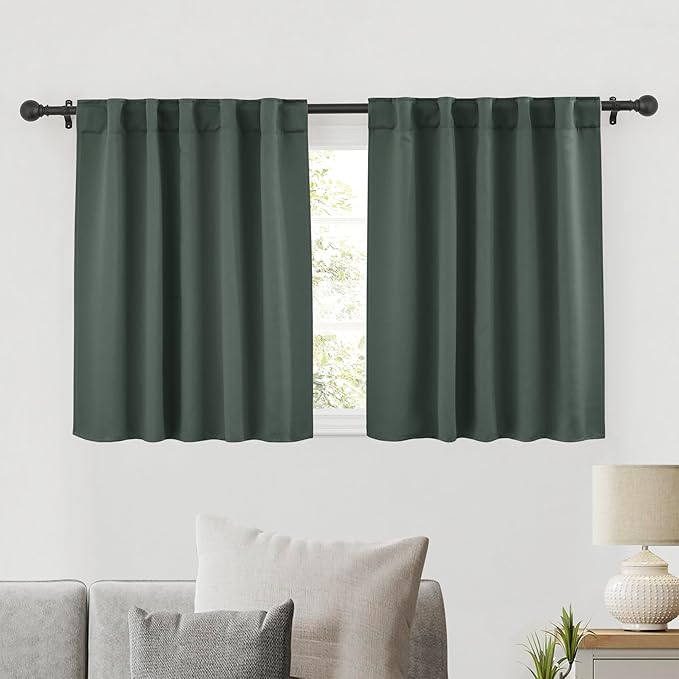 RYB HOME Blackout Curtains for Bedroom, Small Windows Shades Thermal Insulating