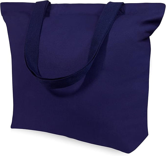 TOPDesign 12-Pack Canvas Tote Bags with Magnetic Snap, Reusable Grocery Shopping Bags, DIY Your Creative Designs