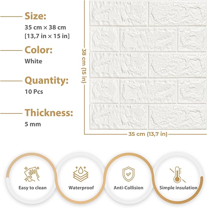 JOLOV 20 PCS 3D Wall Panels Peel and Stick