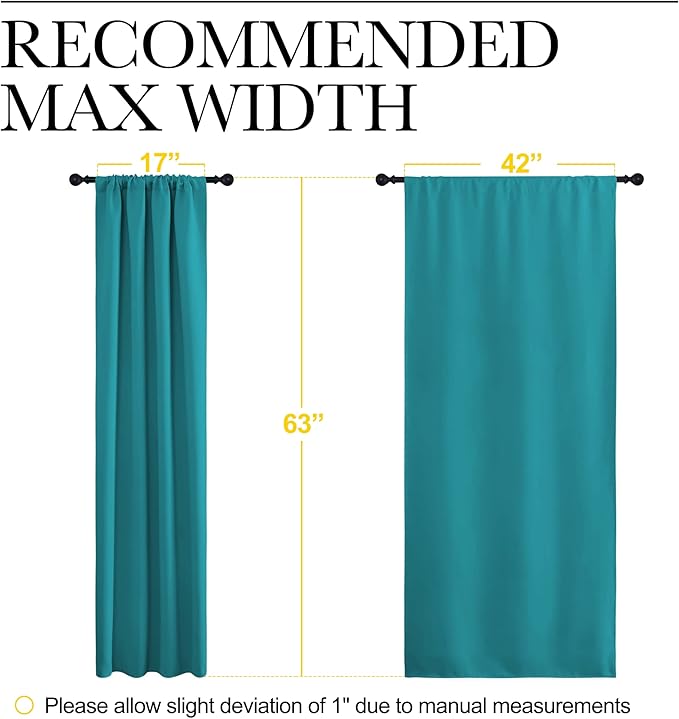 NICETOWN Peacock Blue Blackout Curtains Panels
