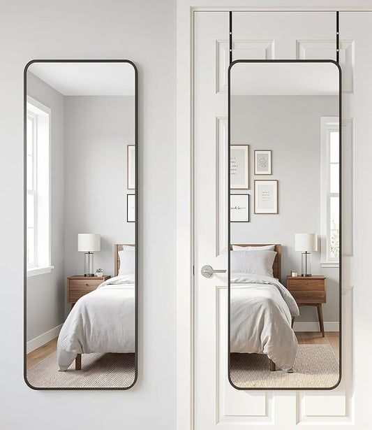 Antok 58"x20" Over the Door Mirror, Full Length Mirror Door Hanging