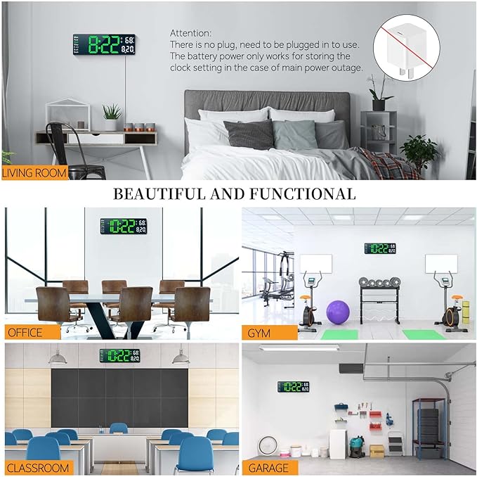 Digital Clock, Digital Wall Clock