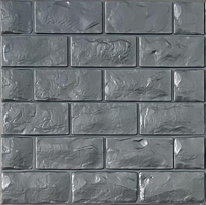 3D Wall Panels Peel and Stick 11PCS Gray Foam Brick Wallpaper