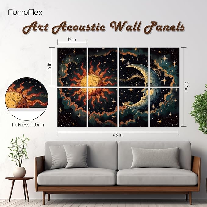 Art Acoustic Panels Tiles Decorative Room Sound Proof Foam Absorbing Panels