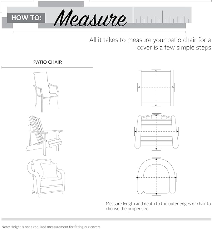 Classic Accessories Veranda Water-Resistant 26 Inch Patio Bar Chair & Stool Cover, 4-Pack, Patio Furniture Covers