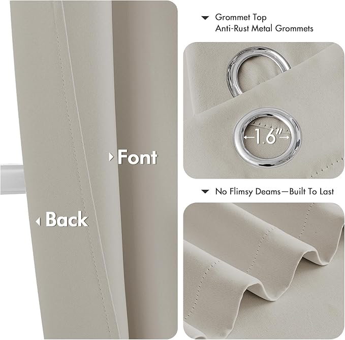 MIULEE Blackout Curtains for Bedroom Living Room 2 Panels, Thermal Insulated