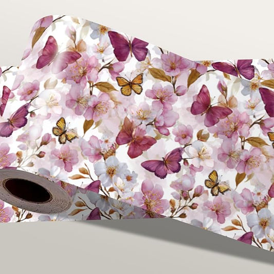 Pink Floral Wallpaper Border 196x4 Inch Peel and Stick Wall Border Removable