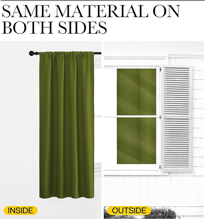 NICETOWN RV Blackout Curtains for Camper Windows, Kitchen Curtains, Short