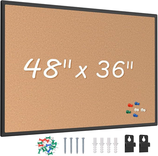 Bulletin Board 48 x 36, Large Wall Mounted Notice Board