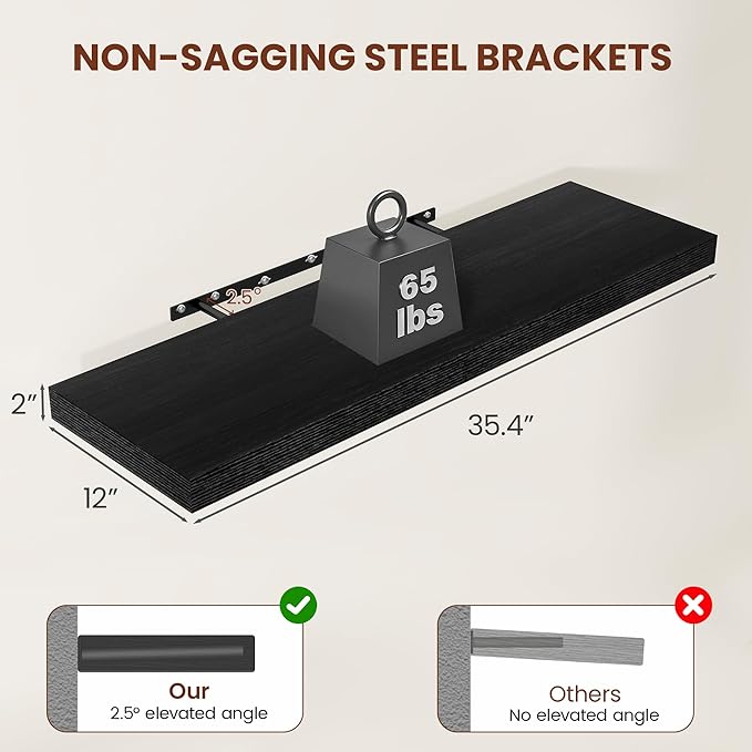 Vivelove 12" Deep Floating Shelves