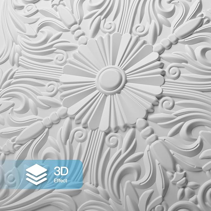 Art3d Drop Ceiling Tiles 24x24in., Wainscoting Panels Glue Up 2ft x 2ft
