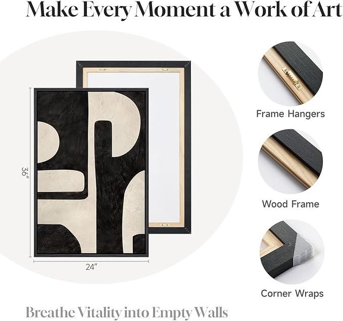 Large Framed Abstract Set of 2 Wall Art