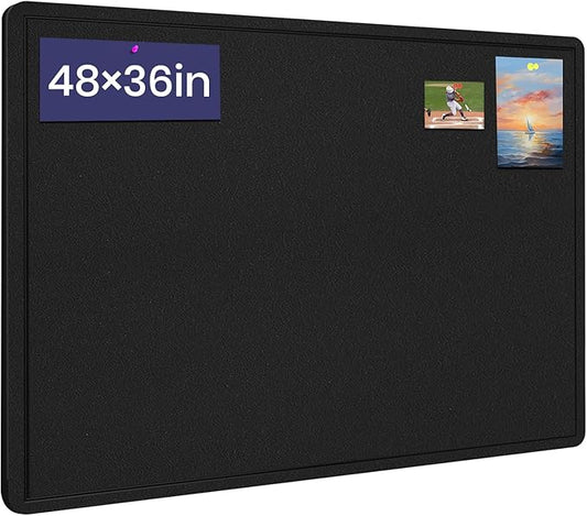 Large Bulletin Board, 48 X 36 inches Felt Board Notice Pin Board, Self-Adhesive