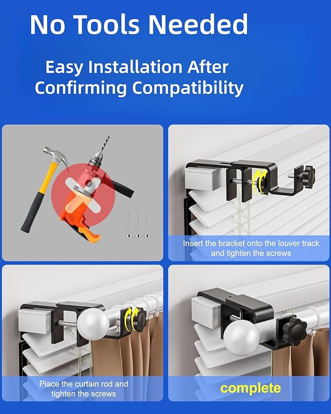 Over-Blinds Curtain Rod Brackets
