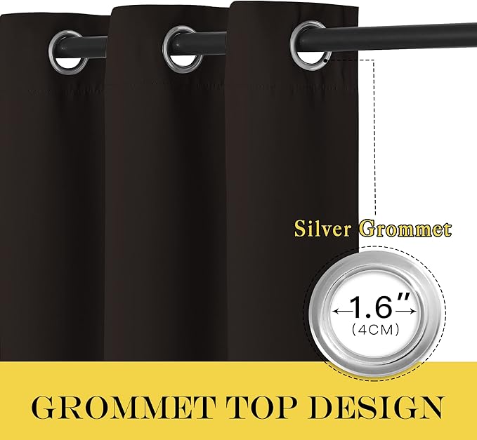 NICETOWN Blackout Curtain Panel 63 inch Long