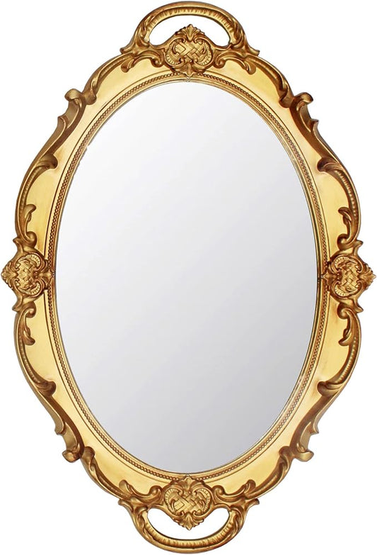 Eaoundm 14.5 x 10 inchs Smallest Oval Antique Decorative Wall Mirror Vintage