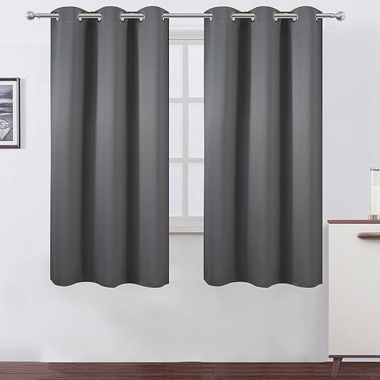 LEMOMO Frost Grey Blackout Curtains 34 x 63 Inch Length/Set of 2 Curtain