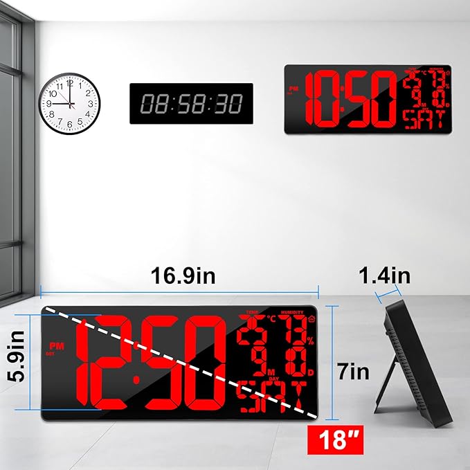 18" Large Digital Wall Clock
