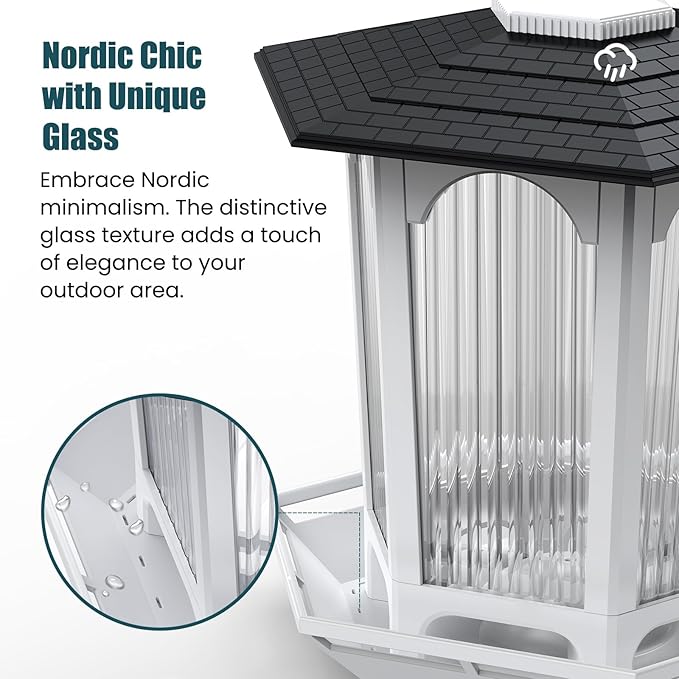 MrCrafts Nature 2 Pcs Haning Bird Feeder for Outdoors, Wild Bird Feeders for Outside, Fits for Cardinals, Unique Bird Watching Gift, Standard White, Large Size(2 Pcs)