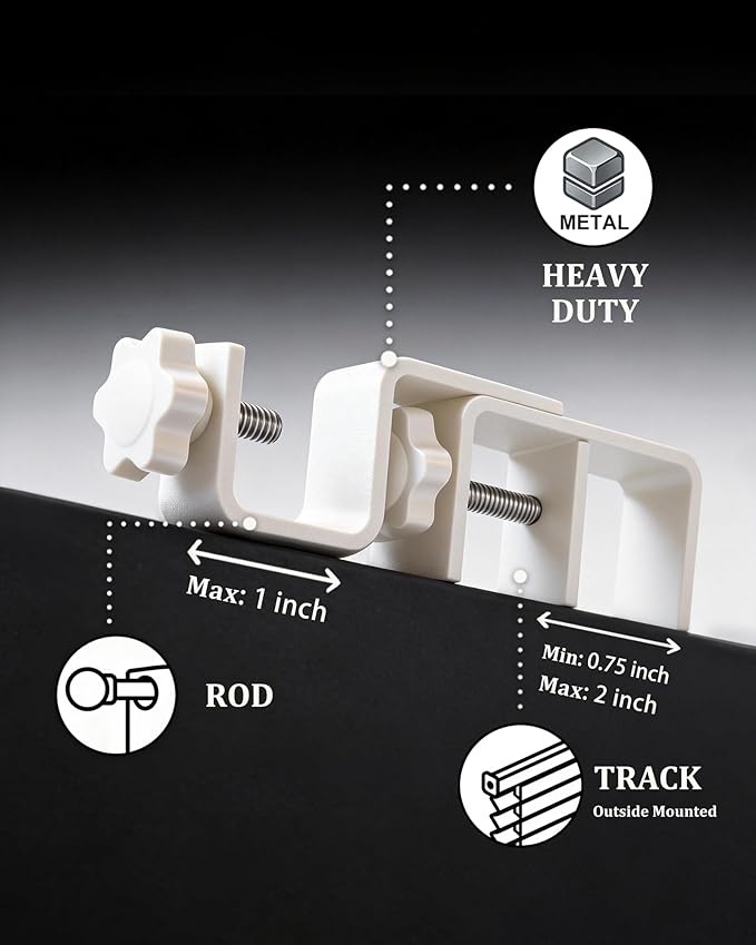 Mimiio No Drill Curtain Rod Brackets