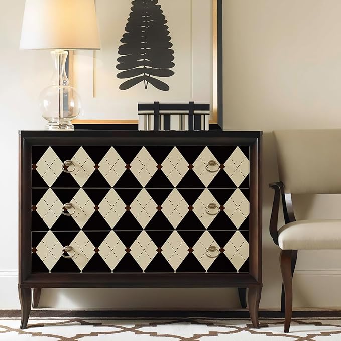 Simon&Siff Retro Checkered Peel and Stick Wallpaper Black and White Cream