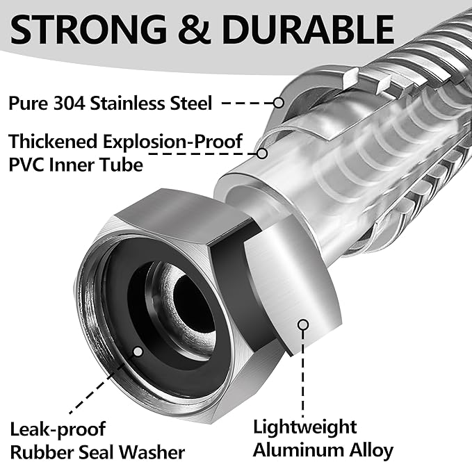100ft Garden Hsoe - 2026 New 304 Stainless Steel Garden Hose with 3/4'' Fittings – Lightweight, Durable, and Kink-Free, Metal Water Hoses for Gardening