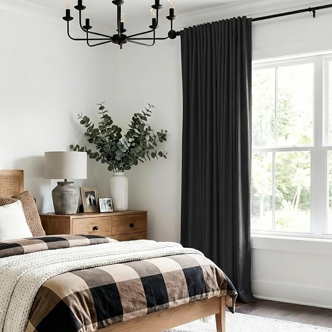 100% Blackout Shield Linen Blackout Curtains