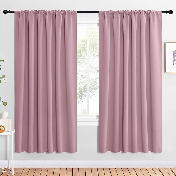 NICETOWN 2 Panels Blackout Curtains, Rod Pocket Window Curtains Room Darkning