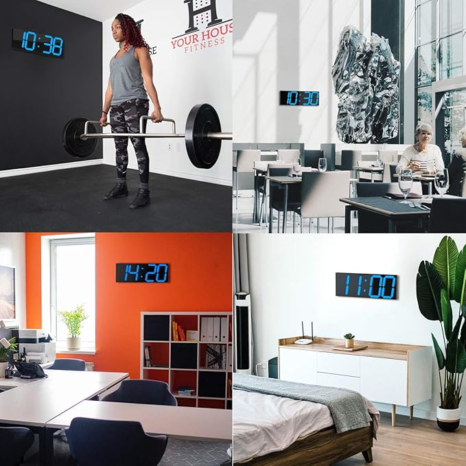 CHKOSDA LED Large Digital Wall Clock, Oversize Wall Clock