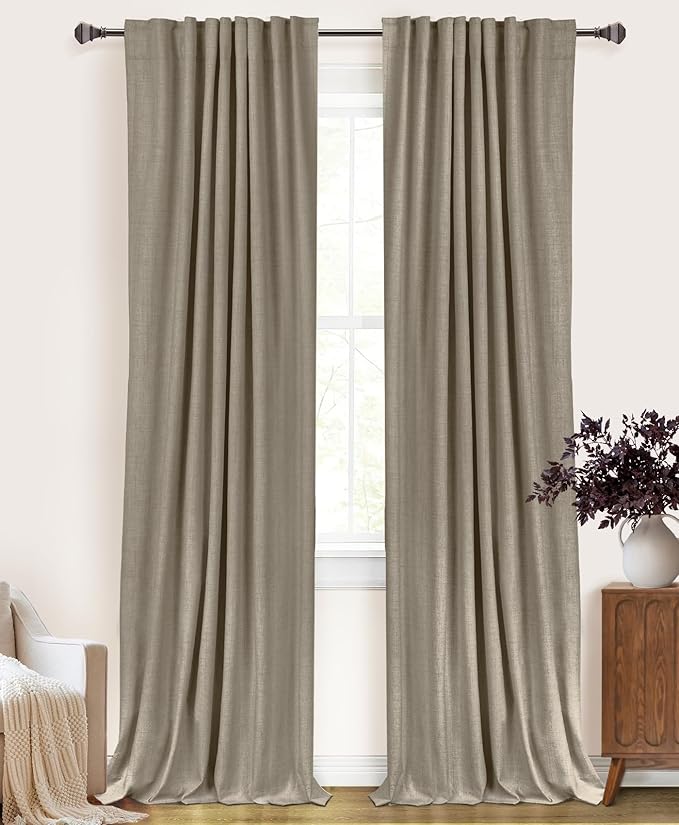 100% Blackout Shield Linen Blackout Curtains