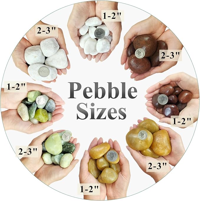 FANTIAN 40 lbs Yellow River Rocks for Landscaping, 2-3 Inch Polished Pebbles for Indoor Plants, Decorative Rocks Stones for Vases, Aquariums, Fountains, Pathways, Backyard and Garden