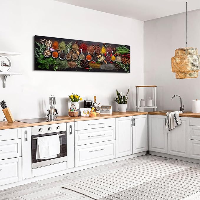 Large Colorful Kitchen Wall Art Spices Herb Food Picture