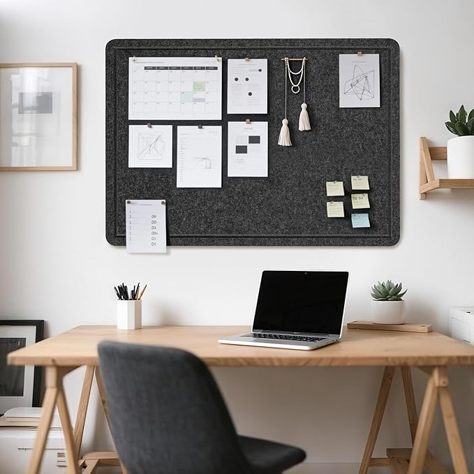 Lightomorrow Bulletin Board, 36 x 24 inches Felt Board