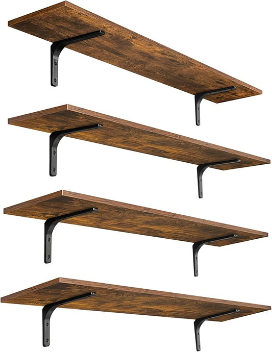 DINZI LVJ Long Wall Shelves, 47.3Inch Wall Mounted Shelves Set of 4, Extra