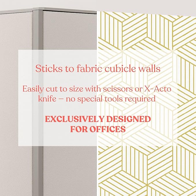 Cubicle Wallpaper for Fabric Walls Removable-Gold and White Geometric Wallpaper