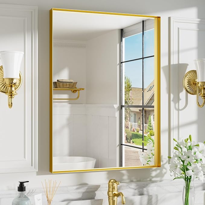22x30 Inch Gold Bathroom Mirrors