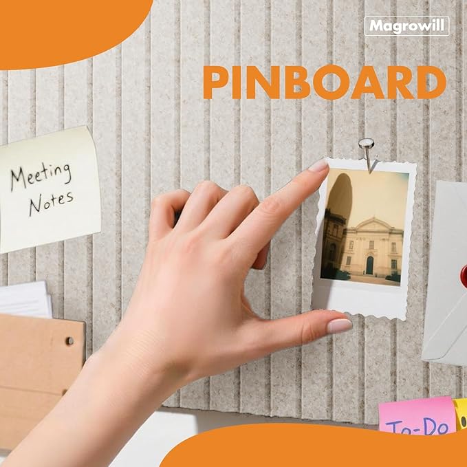 Cork Board Tiles for Wall with Push Pins, Removable 36" x 24" Slat Bulletin