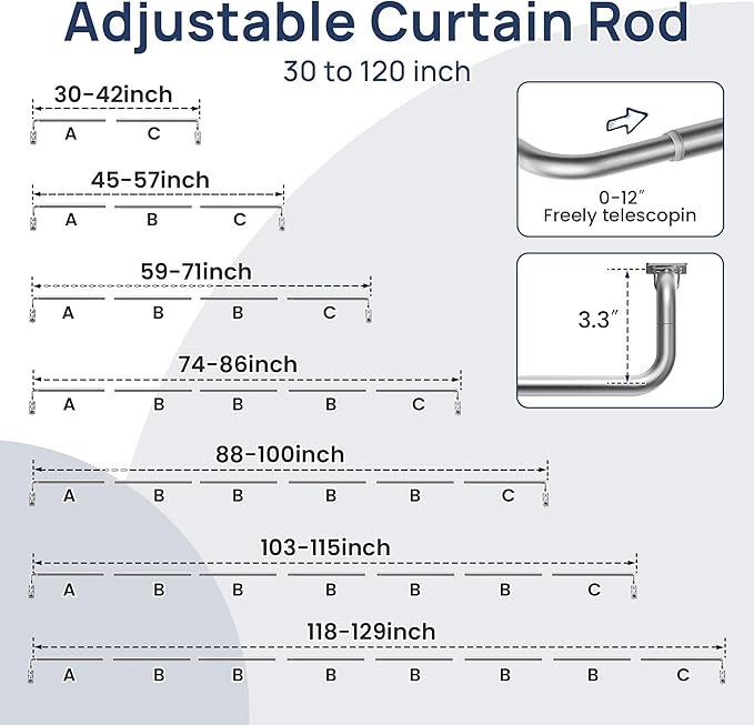 ENJOYBASICS Blackout Curtain rod