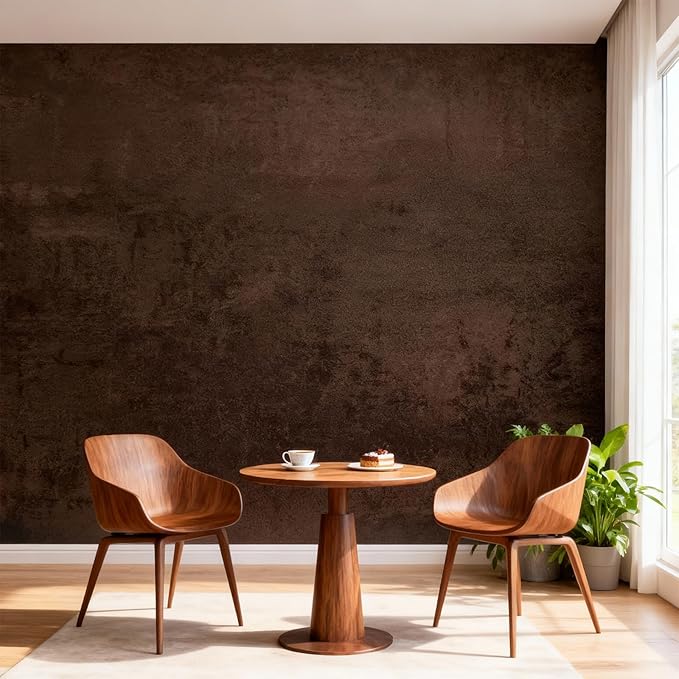 Bumoo Coffee Limewash Peel and Stick Wallpaper 32'' x 354'' Brown Concrete