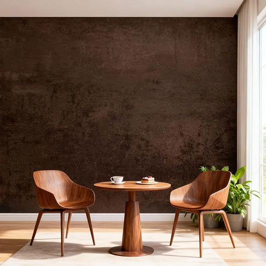 Moody Brown Peel and Stick Limewash Wallpaper 16'' x 590'' Dark Bronze
