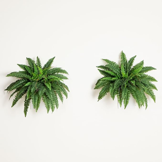 Nearly Natural 40in Hanging Artificial Boston Fern Plant Set of 2