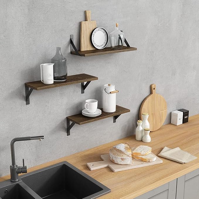 Forbena Rustic Floating Book Shelves