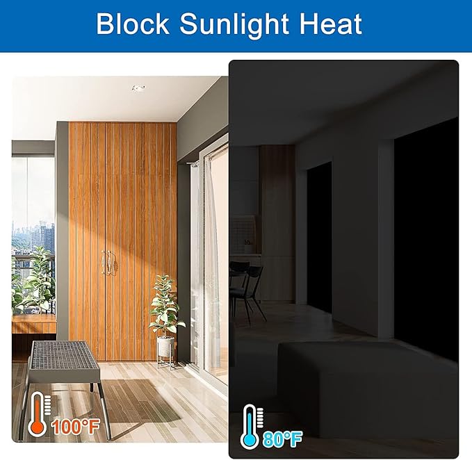 100% Blackout Curtain Window Cover