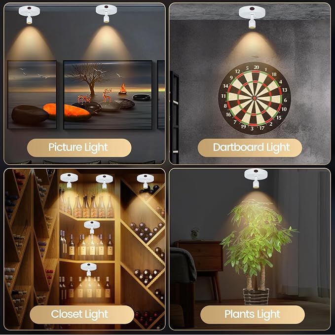 HAMVIDNE LED Spotlight, Rechargeable Battery Picture Lights, Uplighting Indoor