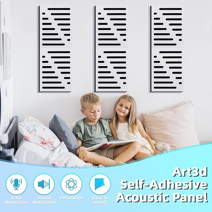 Art3d 6-Pack Self-Adhesive Soundproof Acoustic Panels