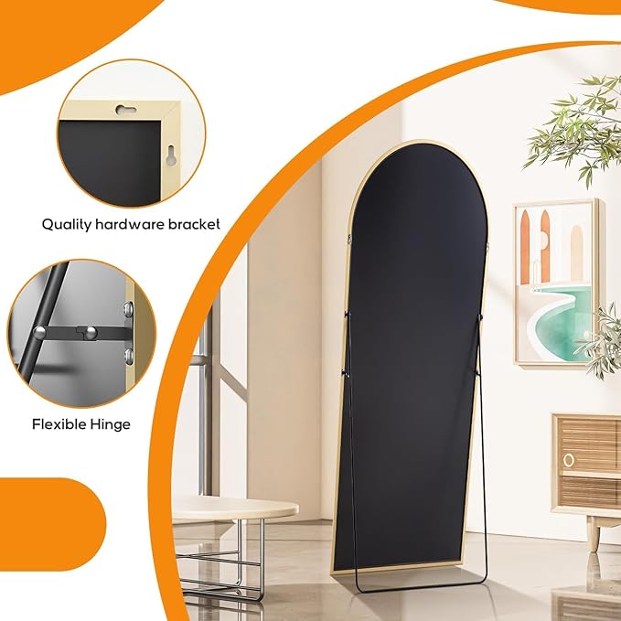 Arched Mirror Full Length, Upgraded 21"x64" Body Wall Mirrors